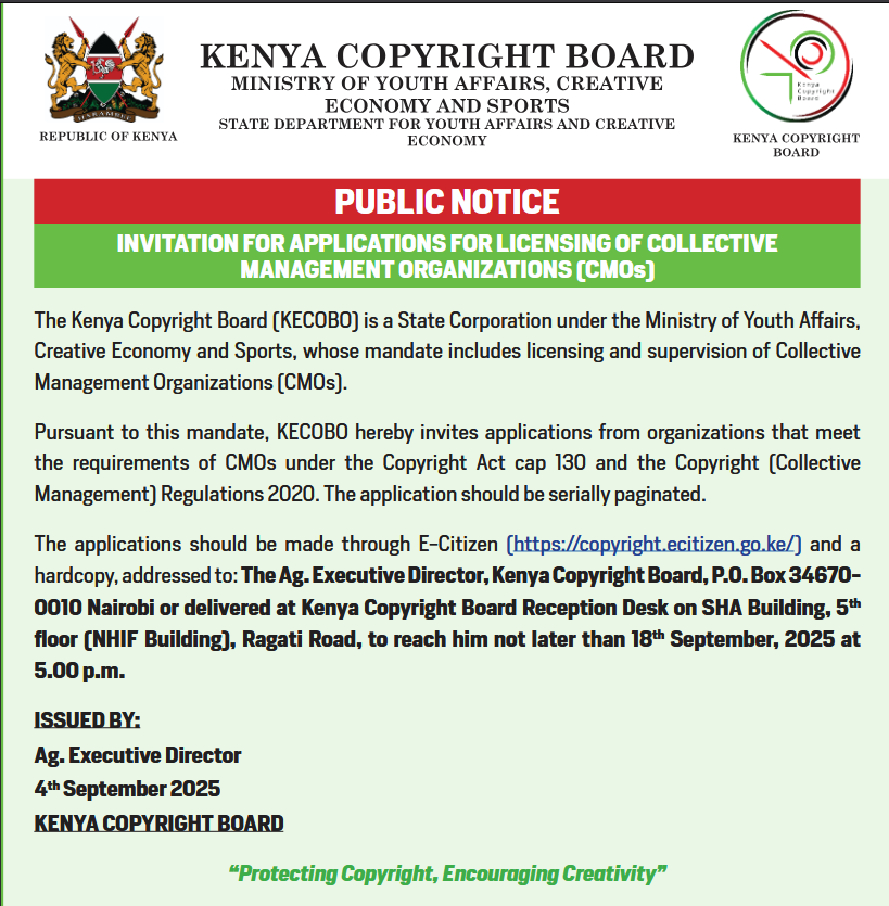 Public Notice- CMOs Licensing 2025-KECOBO